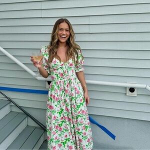 Hill House Floral Dress - Pink and Green